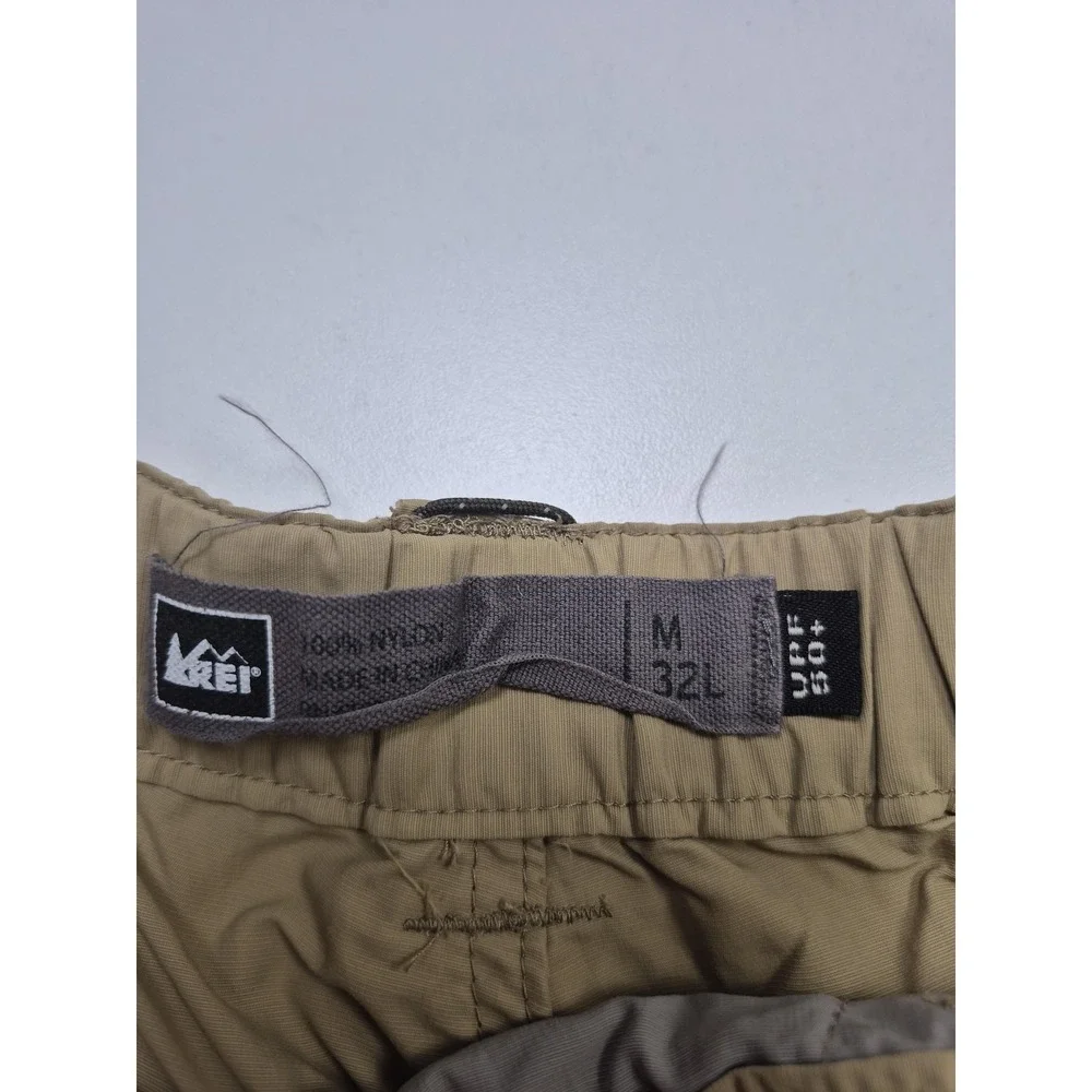 REI Convertible Pants Mens 32x32 Beige Nylon Zip Off Hiking UPF 50+ Outdoor